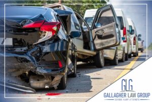 Multi car pile up car accident 