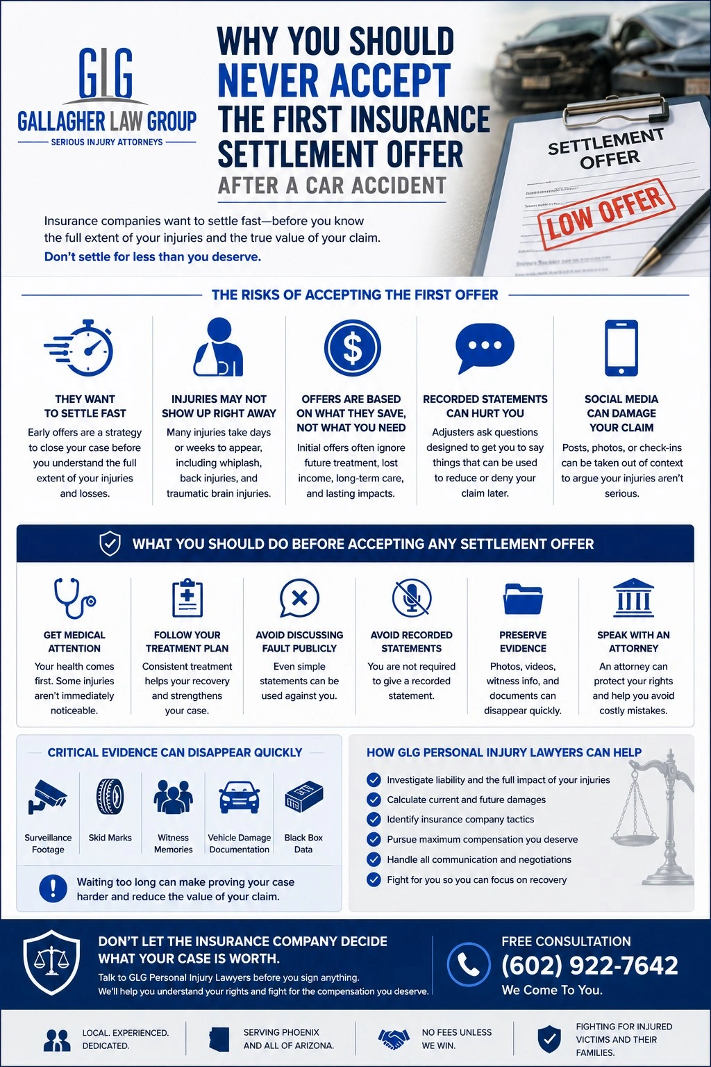 Never accept first insurance settlement offer